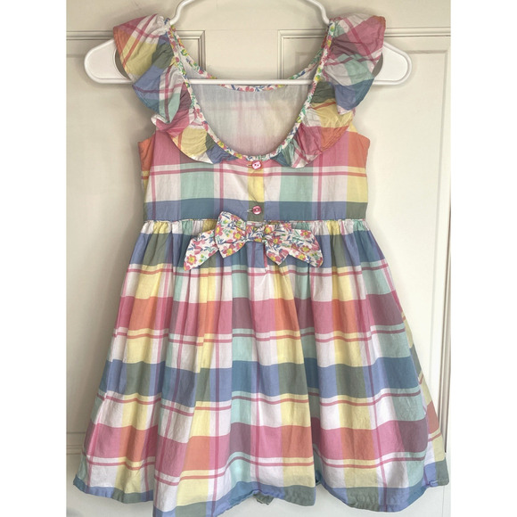 Tommy Bahama Ruffle Party Dress Girls Sz 7 100% Cotton Lined Preppy Classic - Picture 6 of 16
